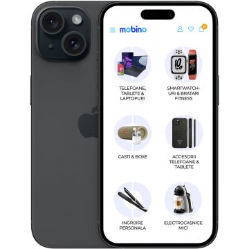 Telefon mobil Apple iPhone 15 Plus, 512GB, 6GB RAM, 5G, Negru Telefon mobil Apple iPhone 15 Plus, 512GB, 6GB RAM, 5G, Negru