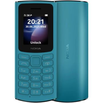 Telefon Mobil Nokia 105 (2021), Dual Sim, 4G, Albastru