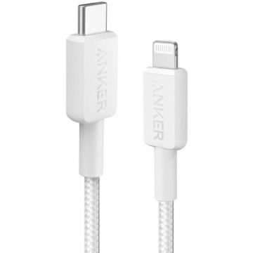 Anker Cablu Anker 322 USB-C la Lightning, MFI Certified, 0.9 m Alb