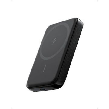 Baterie Externa Magnetica Wireless 321 MagGo 5000mAh USB-C Pentru Seria iPhone 12/13/14 Negru