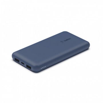 Baterie Externa USB-C 15W 2x USB-A Cablu 15cm USB-A USB-C  Albastru