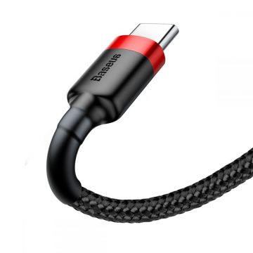Cablu pentru incarcare si transfer de date Baseus Cafule USB/USB Type-C 2m Negru/Rosu