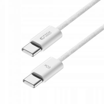 Cablu pentru incarcare si transfer de date TECH-PROTECT UltraBoost Classic, 2x USB Type-C, PD 60W, 3A, 25cm, Alb