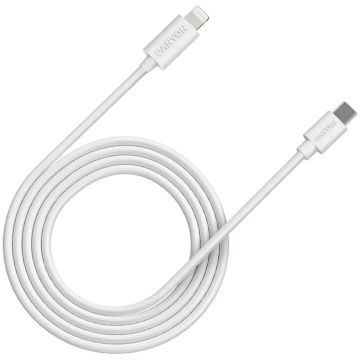 Canyon Cablu de date Canyon, CFI-12 USB-C to tip Lightning 20W, 2m, White (CNE-CFI12W)