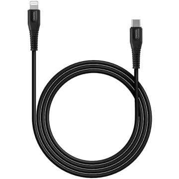 Canyon Cablu de date Canyon MFI-4 Certificat Apple MFI 1.2m USB-C la Lightning, Negru