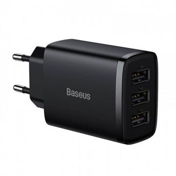 Incarcator Compact Quick Charger 3x USB 17W Negru