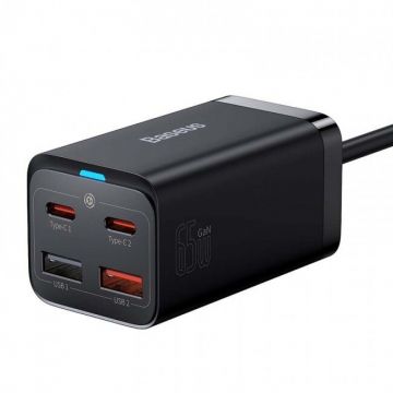 Incarcator GaN3 Pro 2x USB-C 2x USB 65W Negru