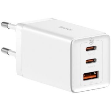 Incarcator GaN5 Pro 2xUSB-C + USB 65W Alb