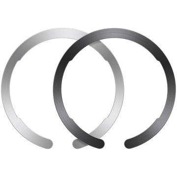 Incarcator Halolock Magnetic Ring compatibil cu functia MagSafe Black/Silver