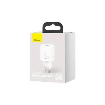 Incarcator Retea Super Si Quick Charger 1C 30W USB-C Alb