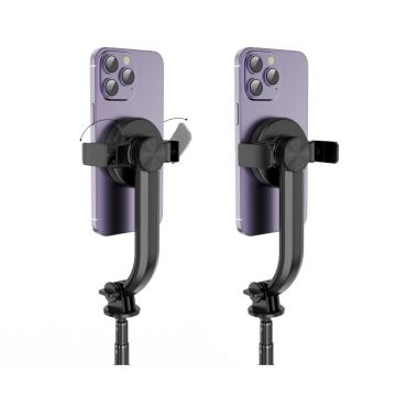 Selfie stick Wireless cu trepied Tech-Protect L04S, Bluetooth, MagSafe, Negru