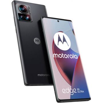 Smartphone Motorola Edge 30 Ultra, Ecran 144 Hz, Snapdragon 8+, 256GB, 12GB RAM, Dual SIM, 5G, Camera 200 MPX, incarcare rapida 125W, Interstellar Black