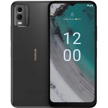 Smartphone Nokia C32, Octa Core, 64GB, 3GB RAM, Dual SIM, Tri-Camera, 4G, Charcoal