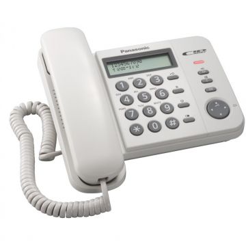 Telefon Analogic cu Fir KX-TS560FXW Display LCD Caller ID Alb