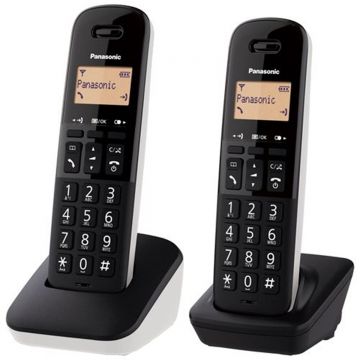 Telefon fix fara fir Panasonic KX-TGB612SPW, Twin, 2 receptoare, Caller ID, Alb/Negru