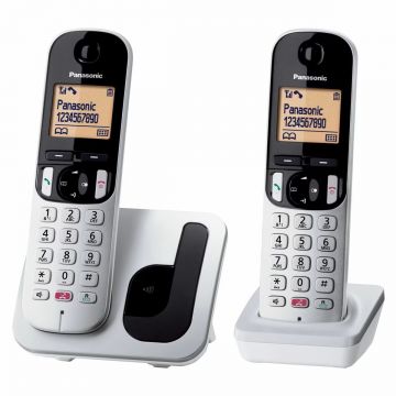Telefon Fix fara fir Panasonic Wireless KX-TGC252SPS, Duo, Argintiu