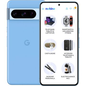 Telefon Mobil Google Pixel 8 Pro, 128GB, 12GB RAM, 5G, Dual-SIM, Albastru Azur