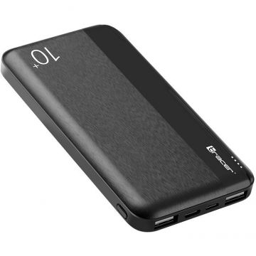 Baterie Externa 10000mAh 1x USB-C 2x USB  Negru