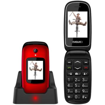 Evolveo Telefon Evolveo EasyPhone EP700, pentru seniori, buton SOS, Single sim, 2G, Rosu
