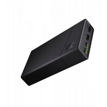 Green Cell Baterie externa, GC PowerPlay 20, 20000mAh, USB-C, 18W, Negru