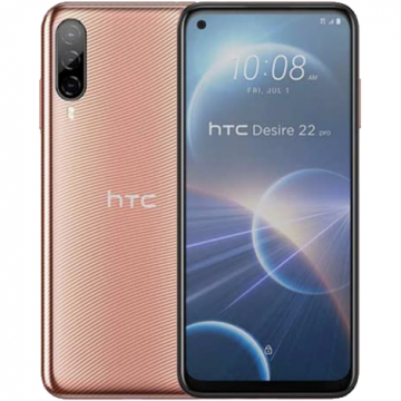 HTC Telefon mobil HTC Desire 22 Pro, Dual SIM, 128GB, 8GB RAM, 5G, Wave Gold