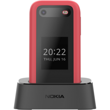 Nokia Telefon mobil Nokia 2660 Flip + Stand, Dual SIM, 4G, Rosu