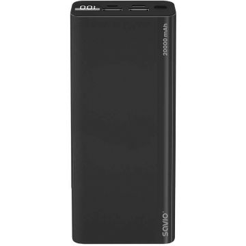 Savio Baterie externa Savio BA-05 Power bank, 20000 mAh, Quick Charge, Power Delivery, 20W, 3A, display led