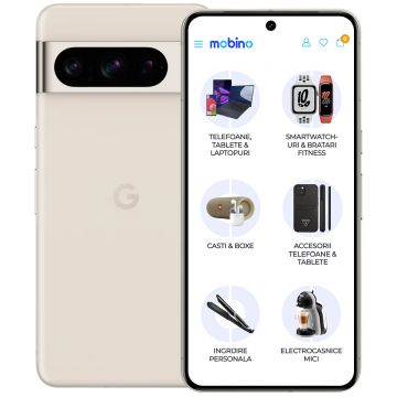 Telefon Mobil Google Pixel 8 Pro, 128GB, 12GB RAM, 5G, Dual-SIM, Alb Porcelain
