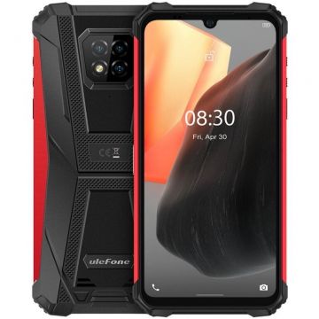 Ulefone Telefon mobil Ulefone Armor 8 Pro, 4G, 6.1 Waterdrop, 8GB RAM, 128GB ROM, Android 11, Helio P60, NFC, IP68, 5580mAh, Dual SIM, Rosu