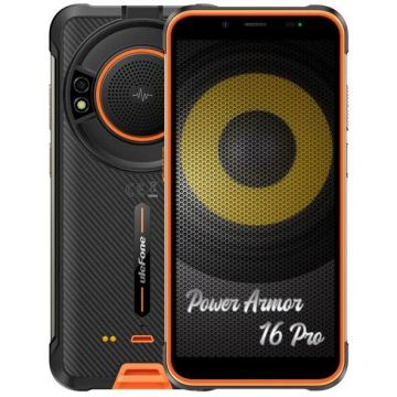 Ulefone Telefon Mobil Ulefone Power Armor 16 Pro, Procesor MediaTek MT6762G Helio G25 Octa-Core, IPS LCD 5.93, 4GB RAM, 64GB Flash, Camera Duala 16 + 2 MP, Wi-Fi, 4G, Dual SIM, Android, Negru/Portocaliu