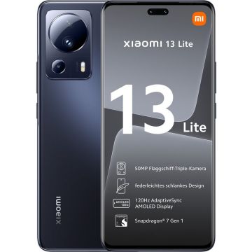 Xiaomi Telefon mobil Xiaomi 13 Lite, Dual SIM, 256GB, 8GB RAM, 5G, Negru
