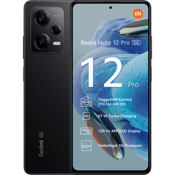 Xiaomi Telefon mobil Xiaomi Redmi Note 12 Pro, 6GB RAM, 128GB, 5G, Midnight Black