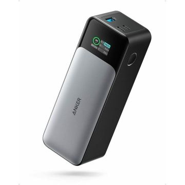 Anker Baterie externa Anker 737 24.000 mAh, 140W, GaN Prime, Smart Digital Display, 2x USB-C, USB-A, PowerDelivery 3.1, Negru/Gri