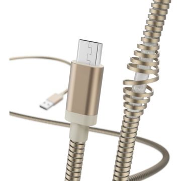 Cablu de date Hama Metal 183335, MicroUSB, 1.5, Auriu