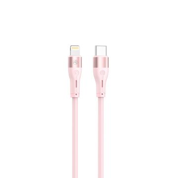 Cablu de date Tellur TLL155551, USB Type C, compatibil iPhone, 1m, Roz