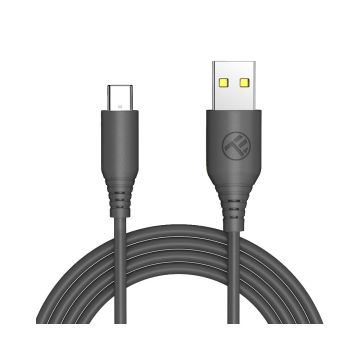 Cablu de date Tellur TLL155591, USB-A - Type-C, 1m, Negru