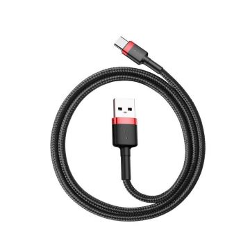 Cablu pentru incarcare si transfer de date Baseus Cafule USB/USB Type-C 50cm Negru/Rosu