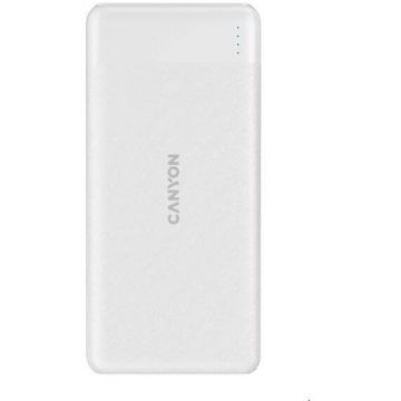 Canyon Acumulator Extern CANYON PB-109, 10000mAh Li-poly, Lightning, USB Type-C, USB-A, 20W Max, Alb