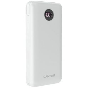 Canyon Acumulator Extern Canyon PB-2002, 20000 mAh, 2x USB-A, 1x USB Type-C, PD, 20W, Alb