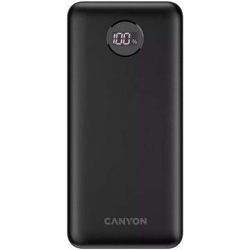 Canyon Acumulator Extern Canyon PB-2002, 20000 mAh, 2x USB-A, 1x USB Type-C, PD, 20W, Negru