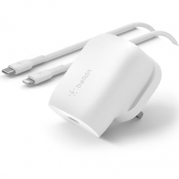 Incarcator BOOST CHARGE 30W PD PPS Wall Charger + USB-C Lightning Connector Alb