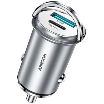 Incarcator C-A45, 1xUSB, 1xUSB-C, 20W, 5A, PD QC, Argintiu