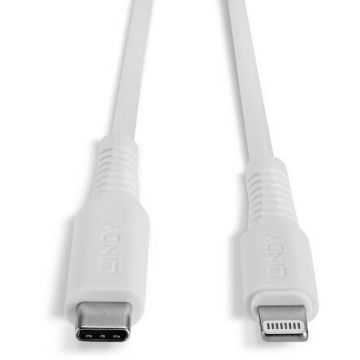 Lindy Cablu de date Lindy 31316, USB-C - Lightning, 1m, Alb