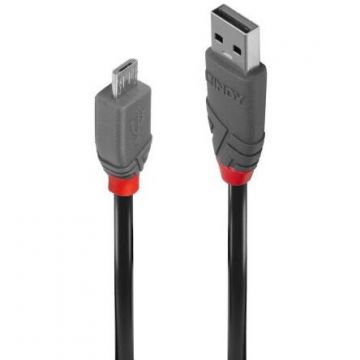 Lindy Cablu Lindy LY-36732, USB 2.0 - microUSB, 1m, Negru