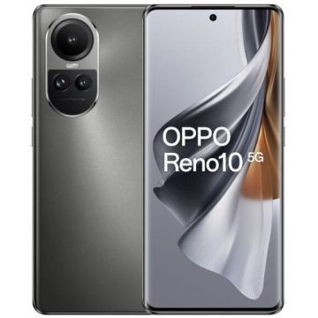 OPPO Telefon Mobil Oppo Reno10, Procesor Mediatek MT6877V Dimensity 7050, AMOLED touchscreen 6.7, 8GB RAM, 256GB Flash, Camera Tripla 64+32+8MP, Wi-Fi, 5G, Dual Sim, Android, Gri