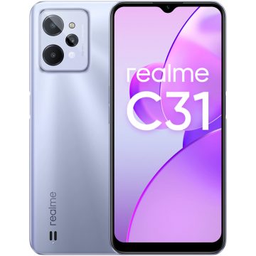 REALME Telefon mobil Realme C31, Dual SIM, 3GB RAM, 32GB, 4G, Light Silver