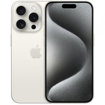 Smartphone iPhone 15 Pro 6.1inch Dual SIM iOS 17 5G USB Type-C 256GB Titanium Alb