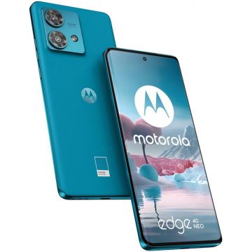 Smartphone Motorola Edge 40 Neo, OLED 144 Hz, 256GB, 12GB RAM, Dual SIM, 5G, Tri-Camera, Caneel Bay
