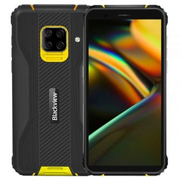 Telefon mobil Blackview BV5100 Pro Galben, 4G, IPS 5.7 , 4GB RAM, 128GB ROM, Android 10, Helio P22, Scanner cod bare, NFC, 5580mAh, Dual SIM