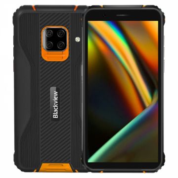 Telefon mobil Blackview BV5100 Pro Orange, 4G, IPS 5.7 , 4GB RAM, 128GB ROM, Android 10, Helio P22, Scanner cod bare, NFC, 5580mAh, Dual SIM